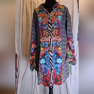 John Mark Gray and Yellow Artistic Blouse